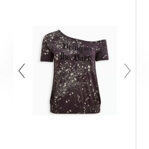 Torrid Purple Asymmetrical Graphic Short Sleeve Tee